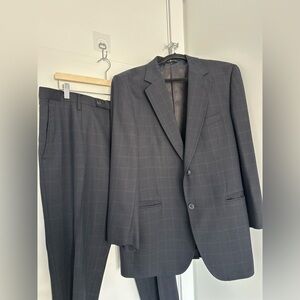 Dolce & Gabbana 100% Virgin Wool Designer Suit | Subtle Checkered Pattern